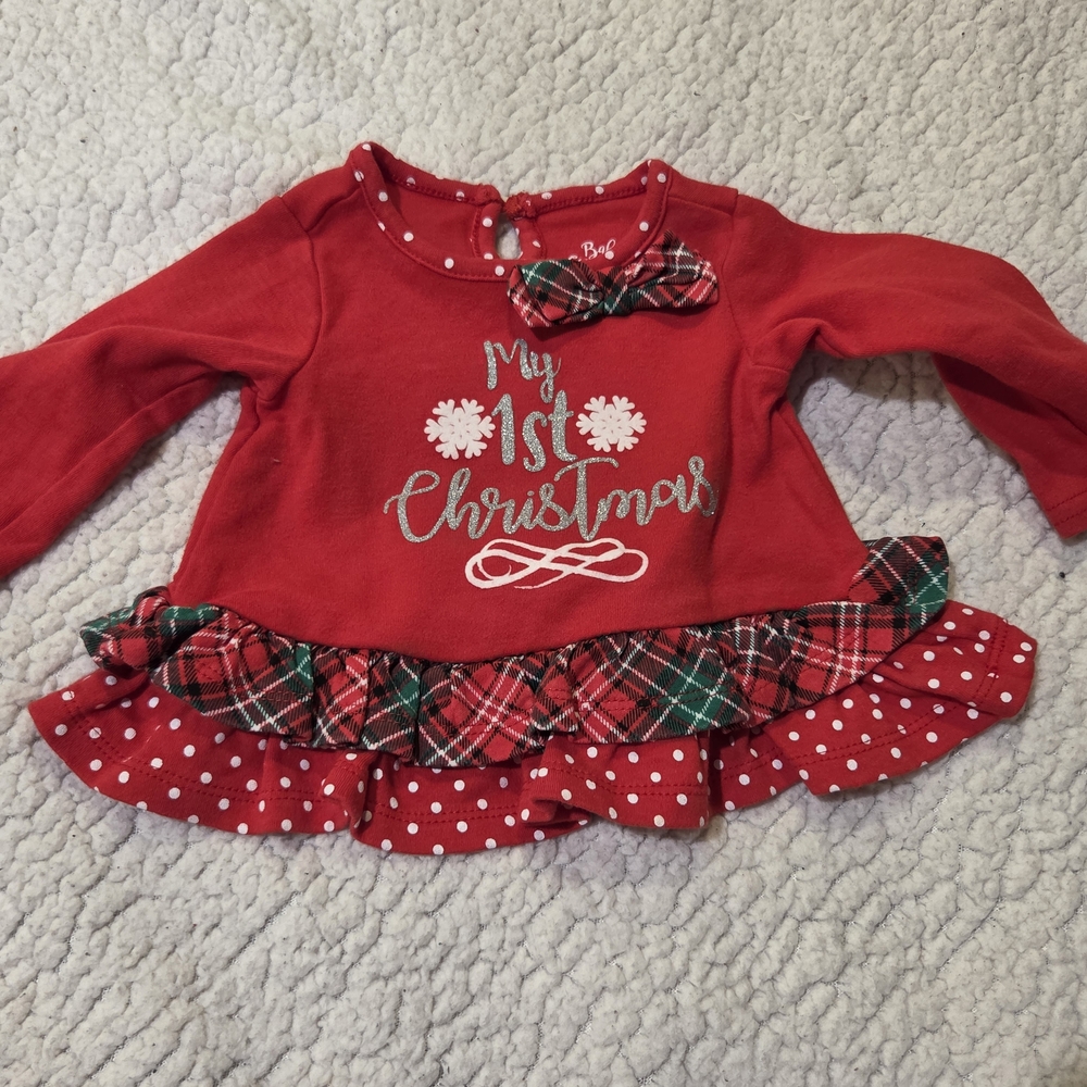 Baby Essentials Red 'My 1st Christmas' Long Sleeve Top